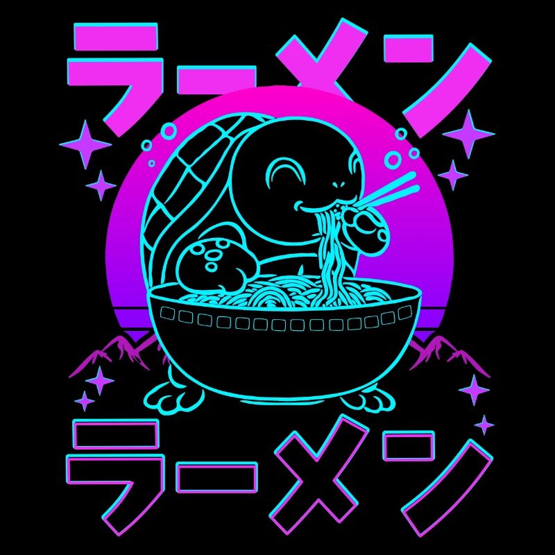 Rétro Kawaii Ramen Tortue De Mer
