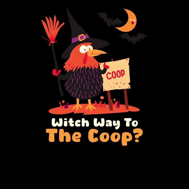 Halloween Poulet Sorcière Chemin vers le poulailler ?