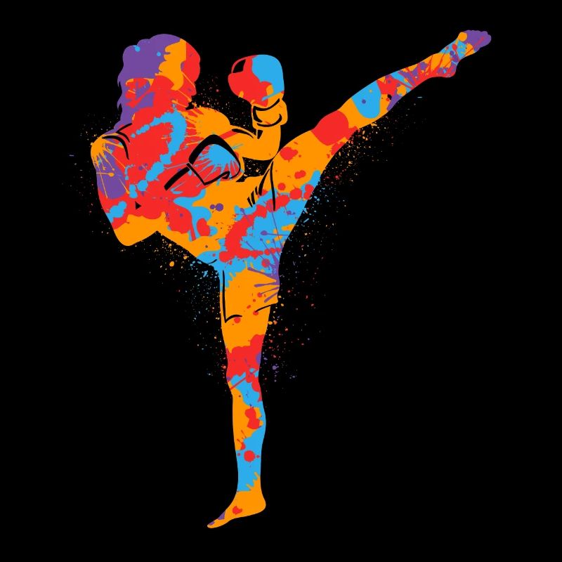 Muay Thai Bunter Kickboxer Kickboxen Mädchen