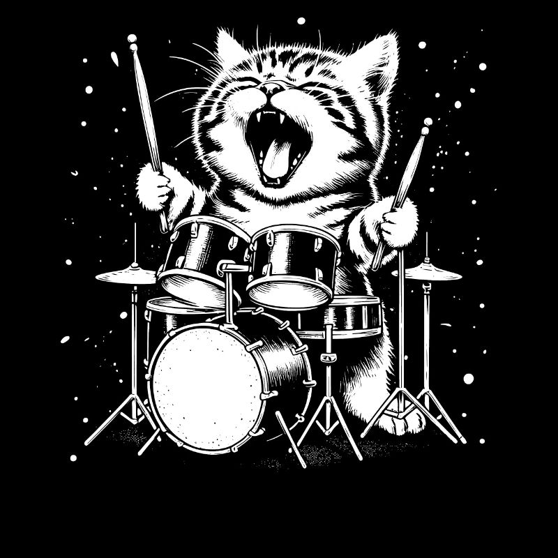 Musique Rock Chat Drôle Humour Idée Cadeau