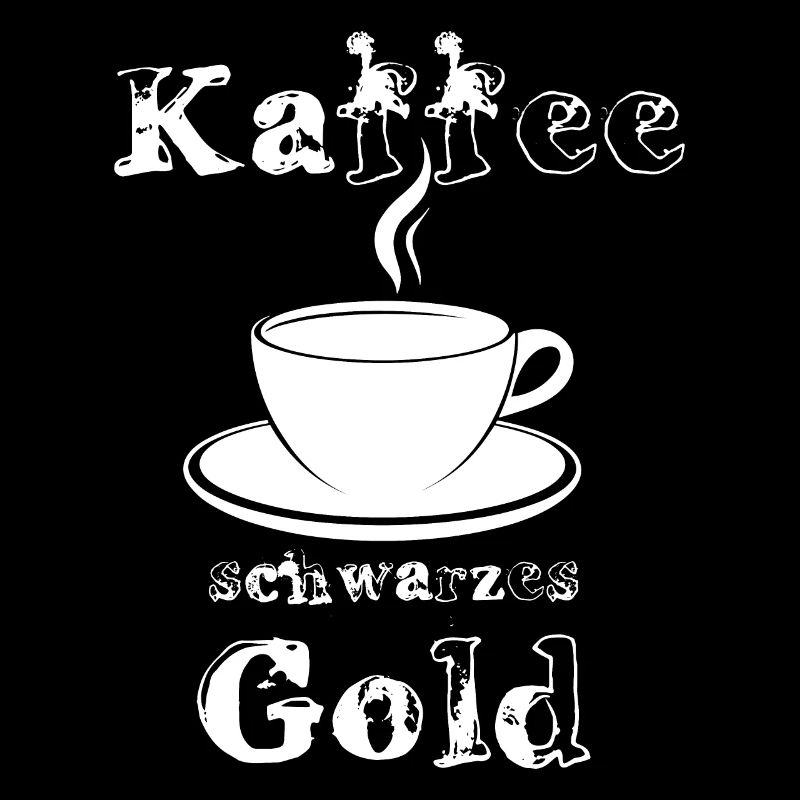 Café - or noir, lettres blanches