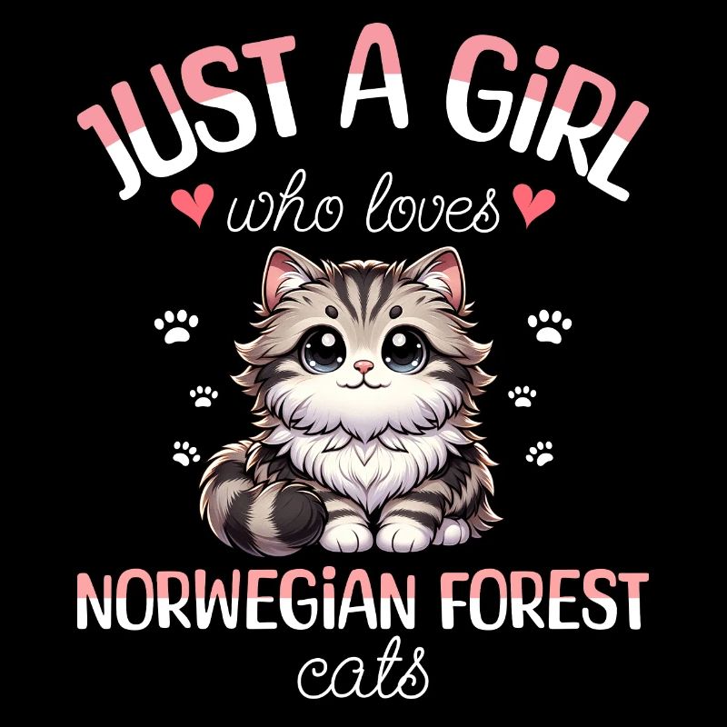 Mädchen liebt Norwegerkatze