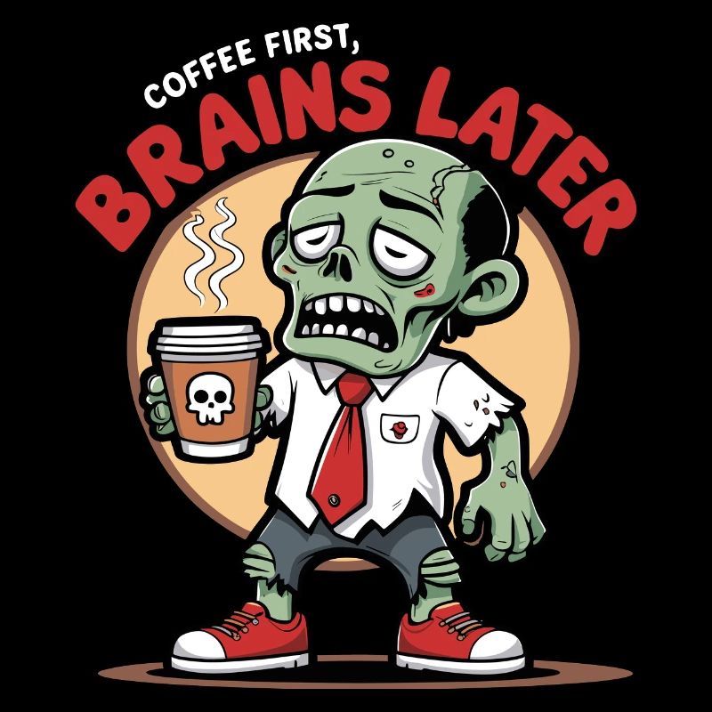Coffee-loving zombie fun