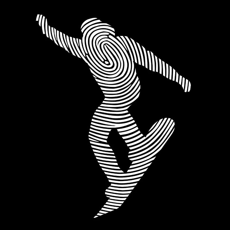 Snowboarder Fingerprint Snowboard