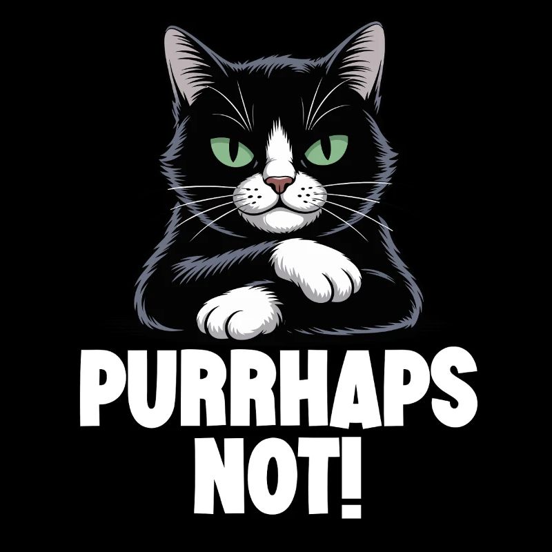 Lustige böse schwarze Katze schnurrt nicht