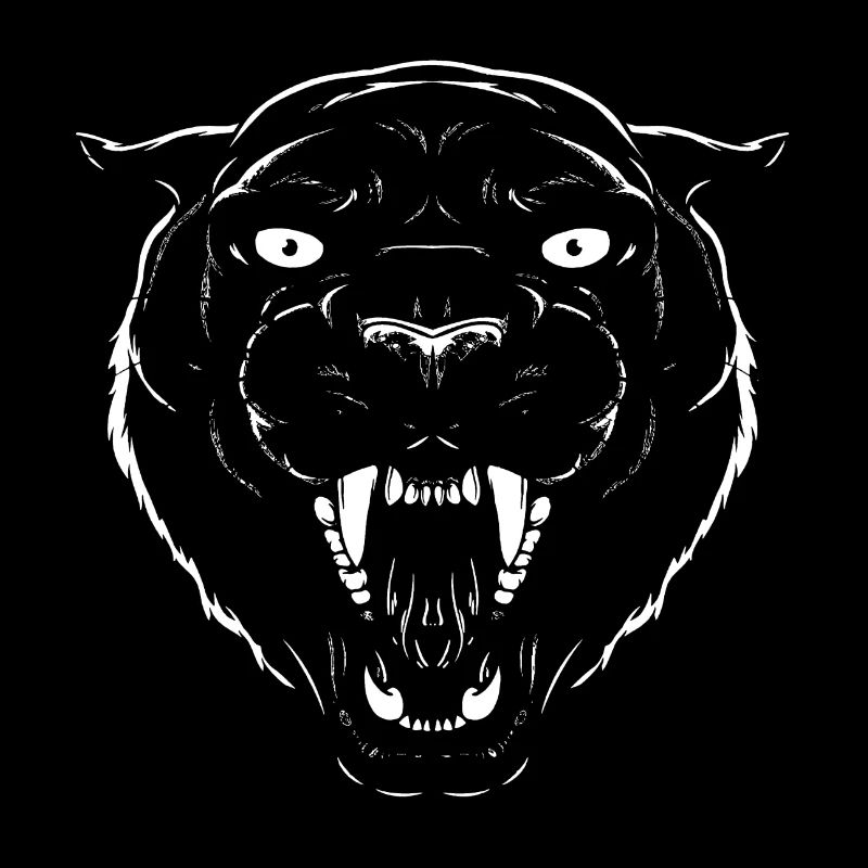 Black Panther Jaguar Leopard Cat Head