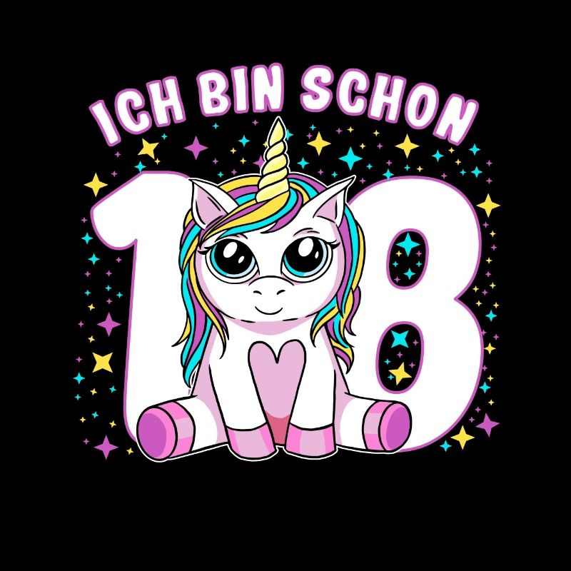Kinder Geburtstagsshirt 18. Geburtstag Einhorn