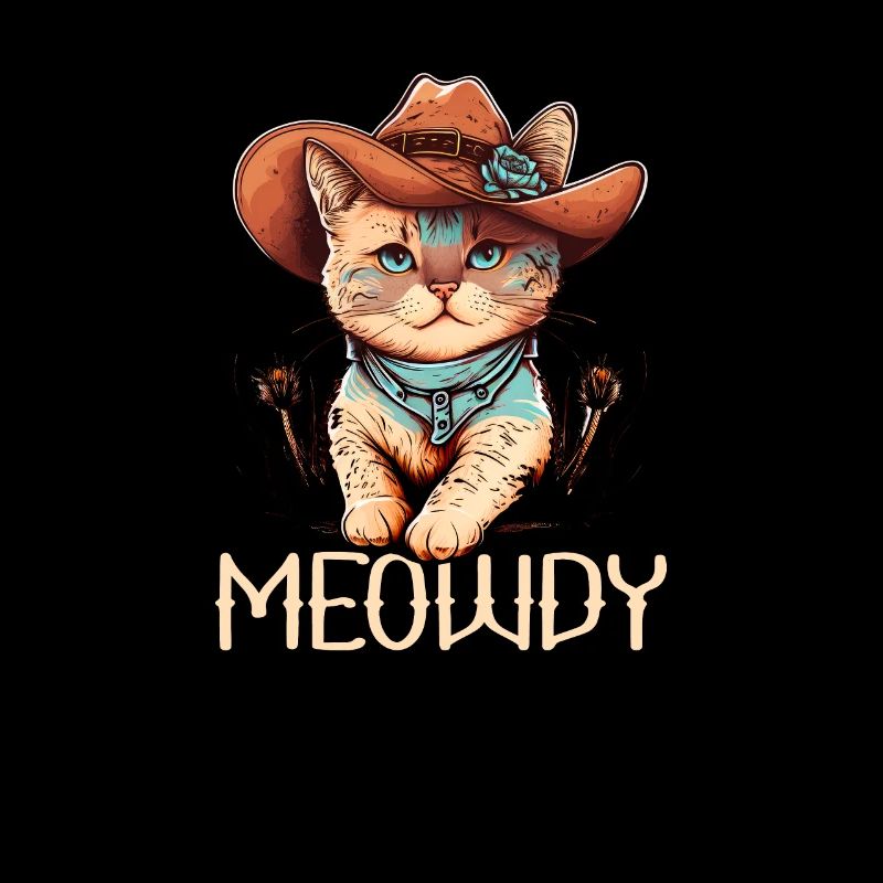 Meowdy Katze Howdy Meme Western Cowboy Kätzchen