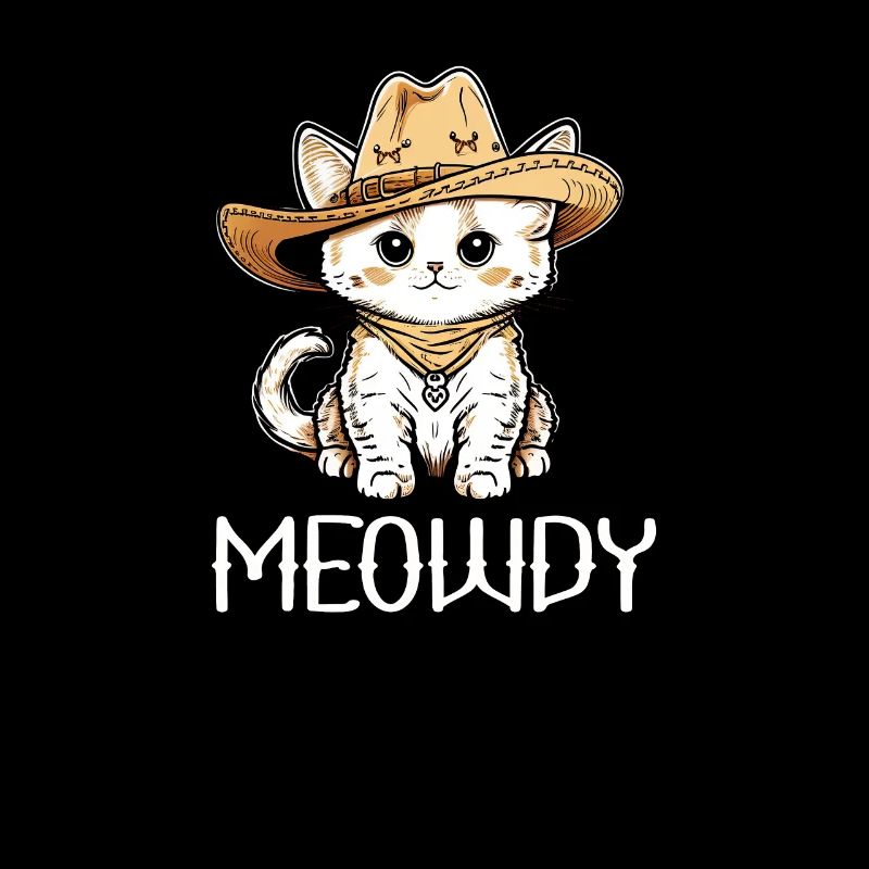 Meowdy Katze Howdy Meme Western Cowboy Kätzchen