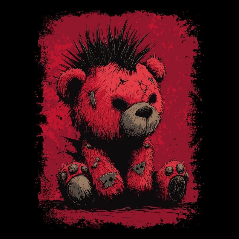Ours en peluche punk mignon
