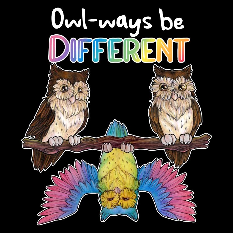Always be different - Niedliche Regenbogen Eule