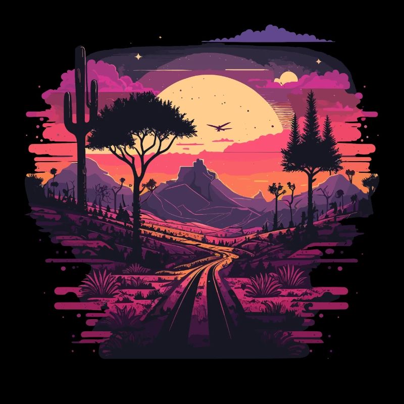 Retro Sonnenuntergang