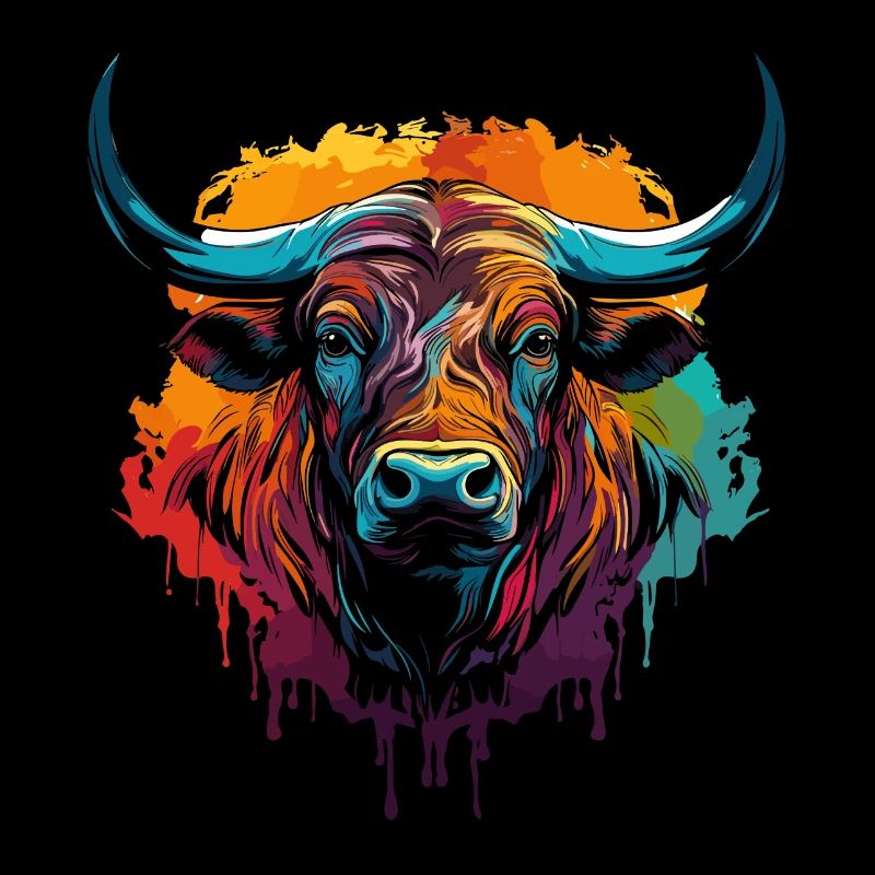 Bunter Büffel Wasserbüffel