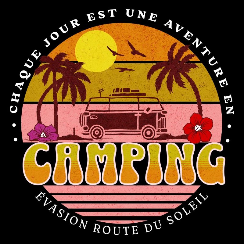 "T-Shirt Camping Abenteuer Van & Strand"