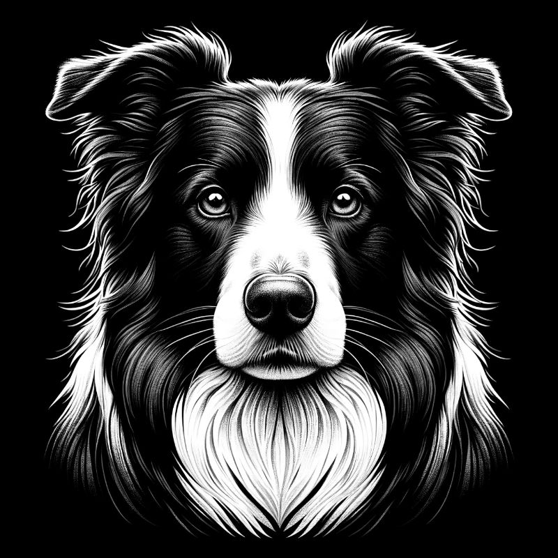 Portrait réaliste de border collie