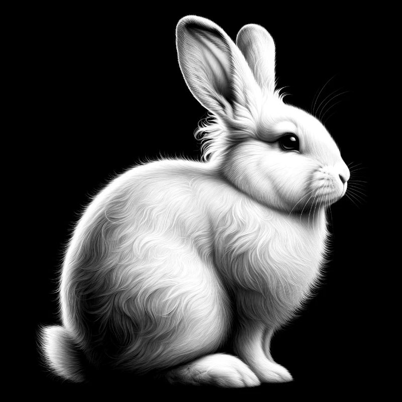 Portrait de lapin blanc mignon