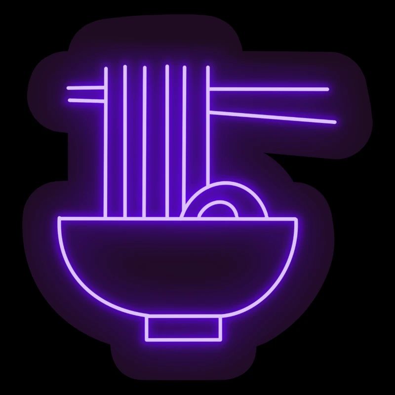 Sticker Ramen néon violet