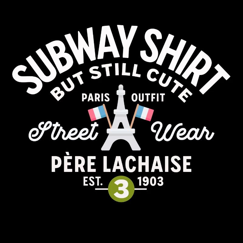 Pariser U-Bahn-Hemd Linie 3 Père Lachaise