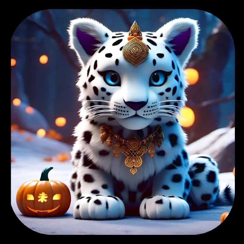 Léopard des neiges mignon