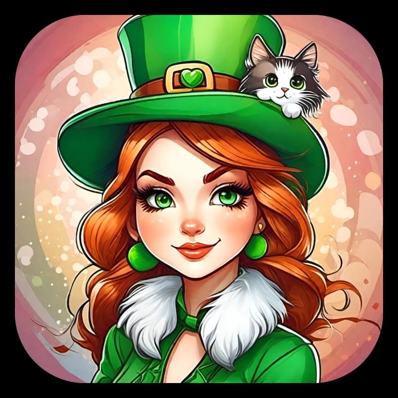 Saint Patrick's Day leprechaun with cat