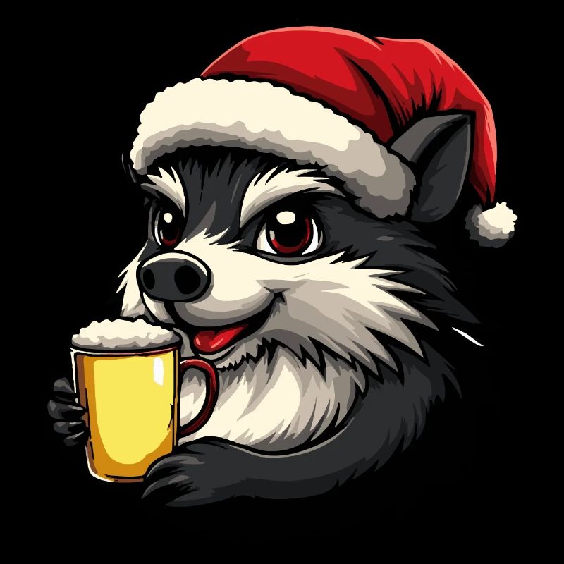 hérisson Noël bière drôle