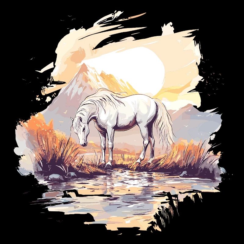 Cheval Coucher de soleil
