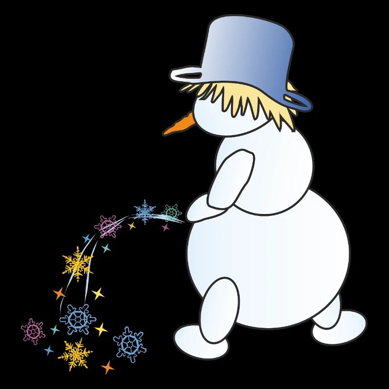 Snowman peeing Christmas gift