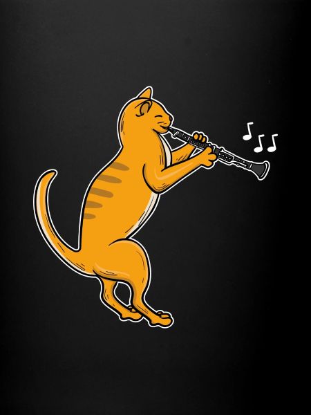 Chat joue clarinette