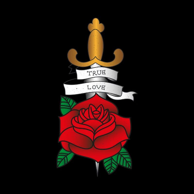 True Love Dolch und Rose Geschenk