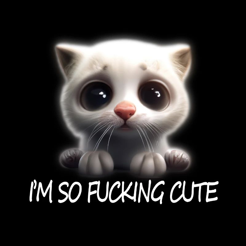 Chaton super mignon avec des dictons drôles et effrontés.