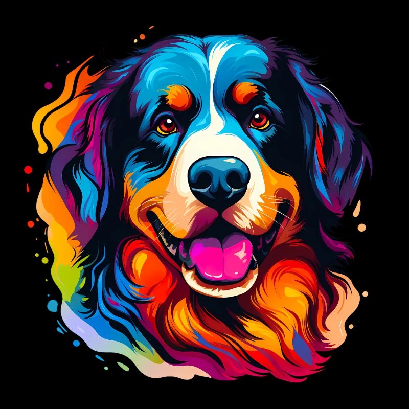 Berner Sennenhund in Regenbogenfarben