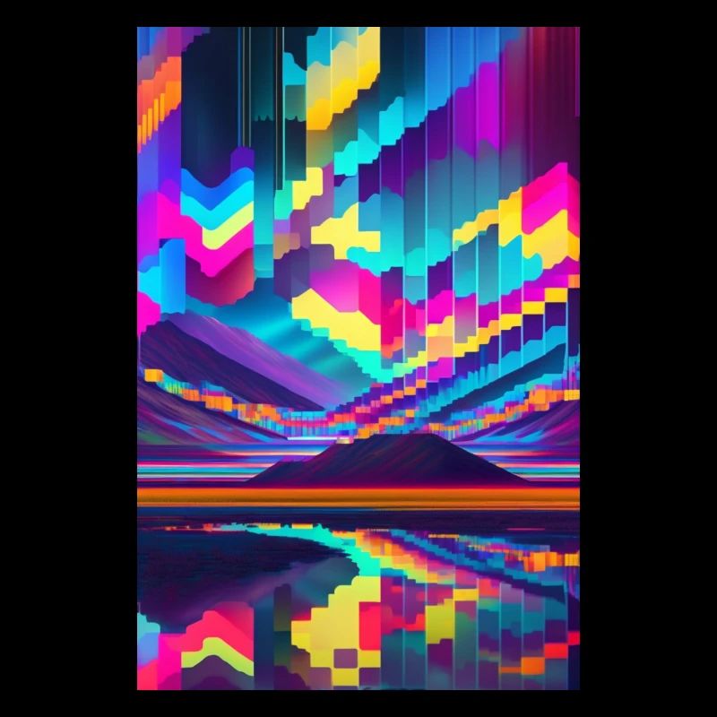 psychedelic glitch of pixels