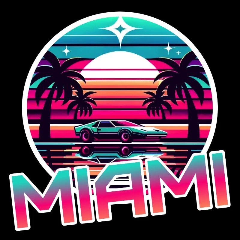 Miami Retro Wave 80s Vintage Design