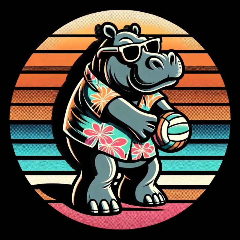 Volley-ball hippopotame