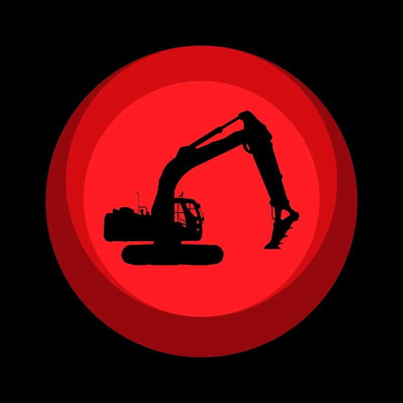 Baustelle Baggerfahrerin Bagger
