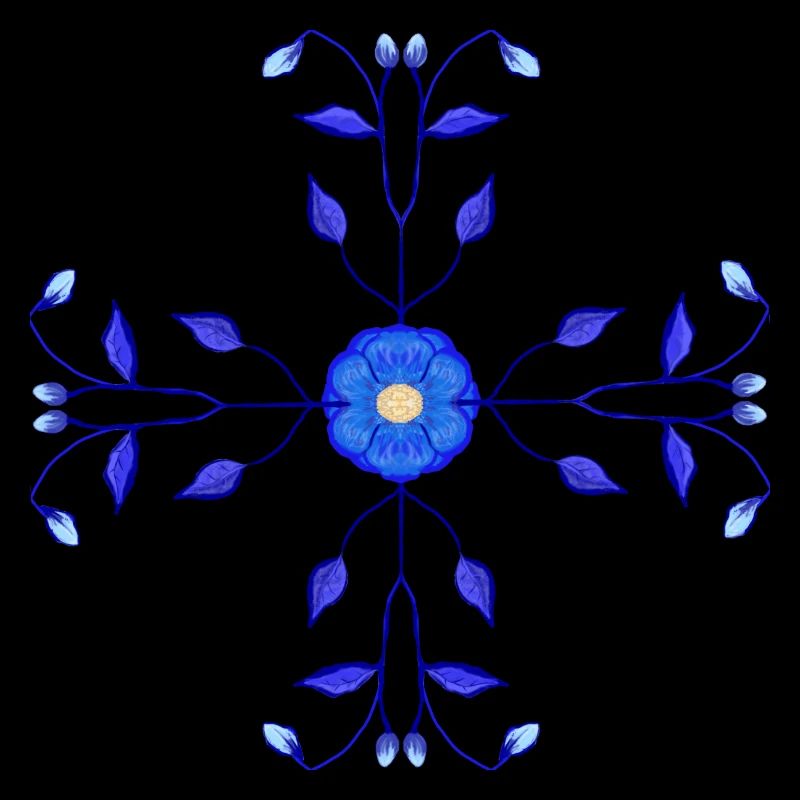 Blaue Blume Kross
