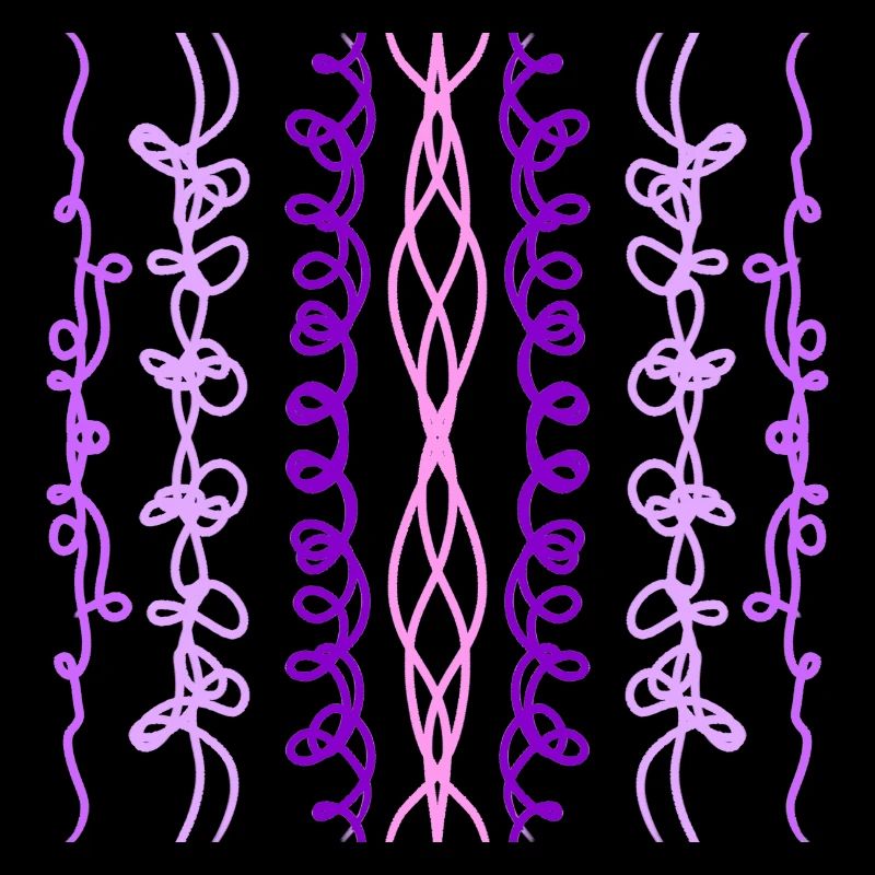 Décorations violettes et roses