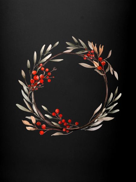 Weihnachtskranz Aquarell