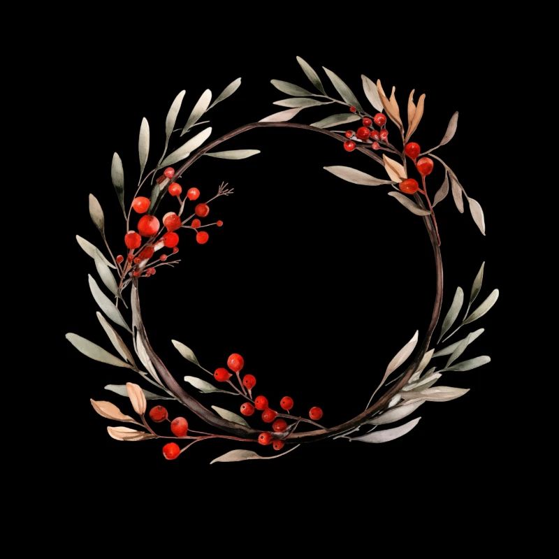 Weihnachtskranz Aquarell