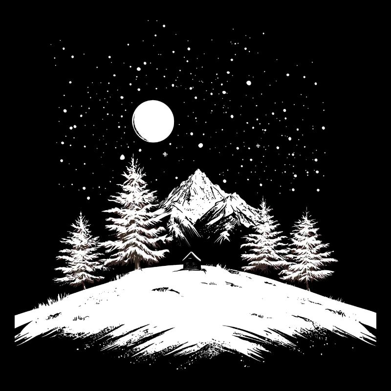 Winterliche Schneelandschaft mit Hütt