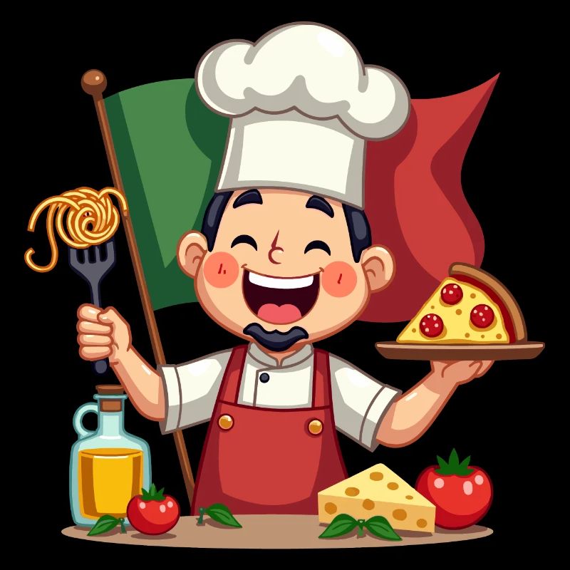 Cheerful Italian chef