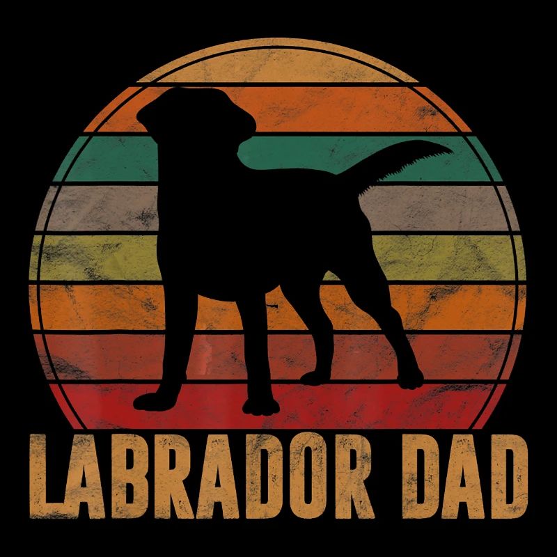 Retro Labrador Dad Gift Dog Daddy Golden Black Lab