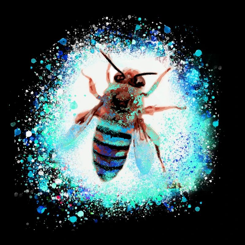 abeille, guêpe, insecte, vol, graffiti, peinture