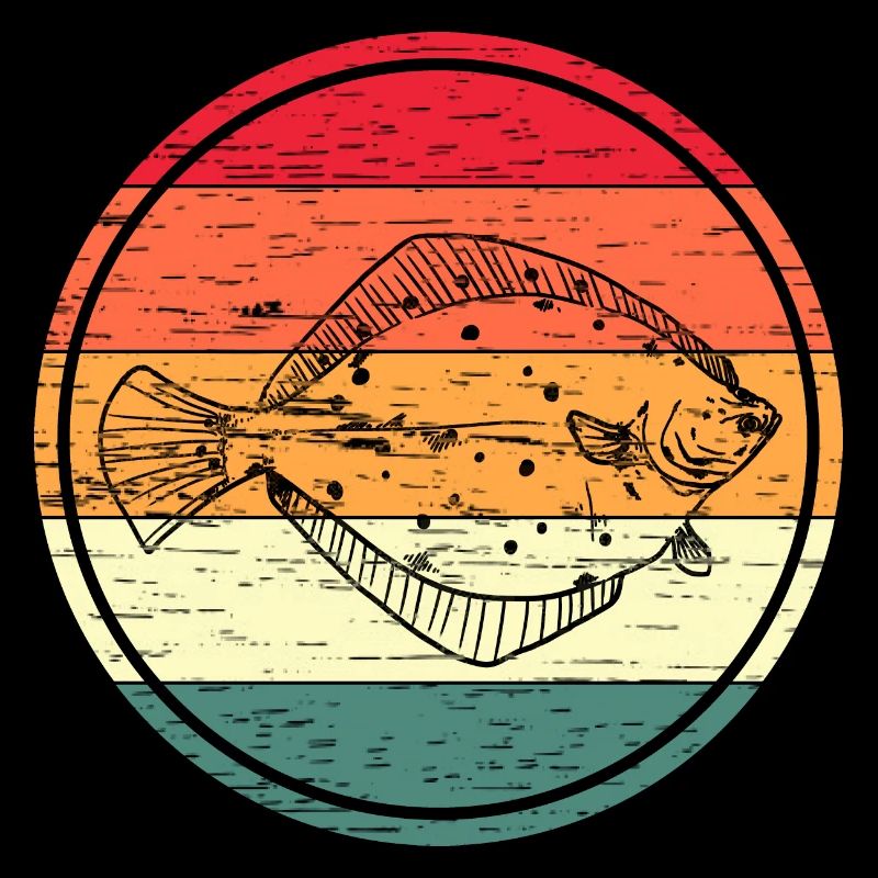 Retro Vintage Plaice Flounder