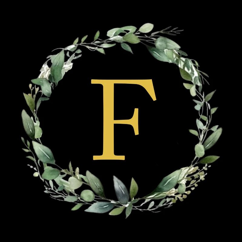 F Monogramm, Eukalyptus-Kranz