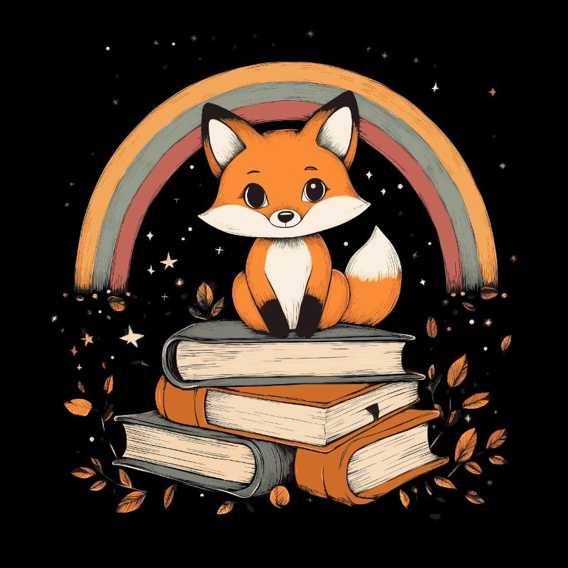 Süßer Fuchs mit Bücher