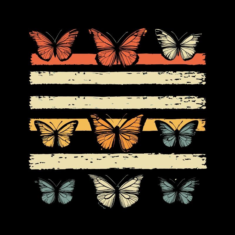 Papillons colorés Rayures de couleur vintage