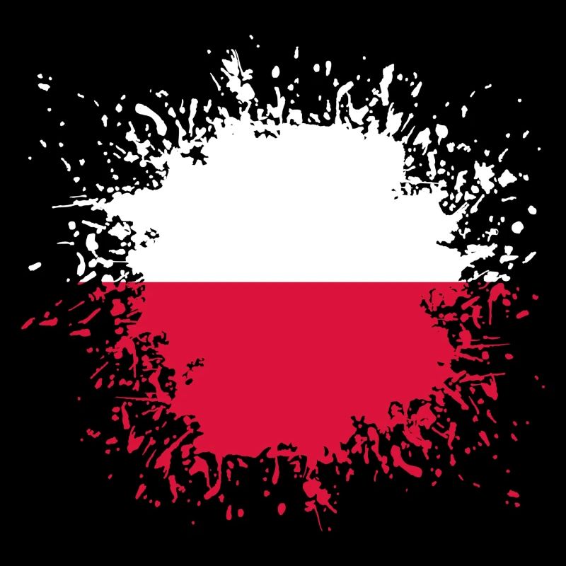 Polen Flagge Klecks Fleck Spritzer Farbfleck