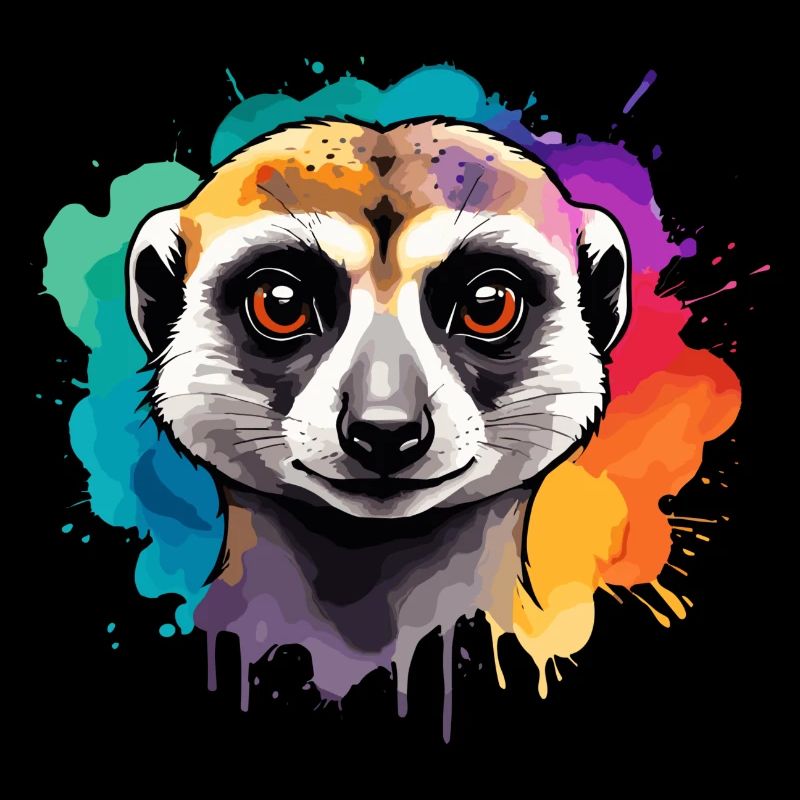 Suricate à l’aquarelle, couleur de la savane