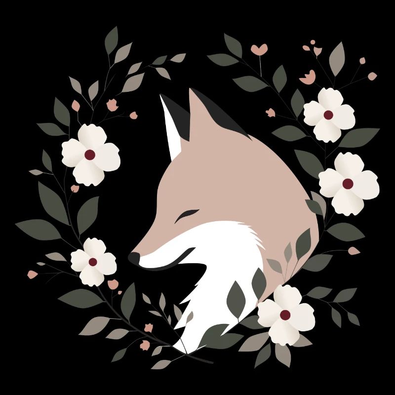 Fox with flowers